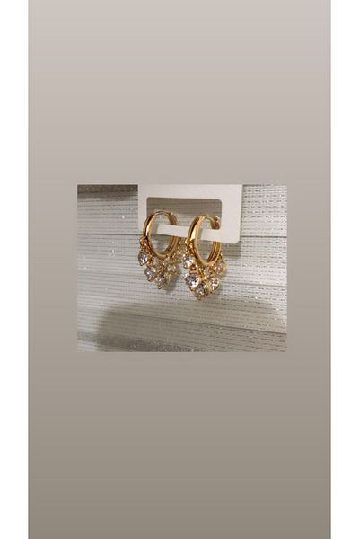 ACCESSORIES WORLD Steel Shakira Gold Color Zircon Stone Earrings