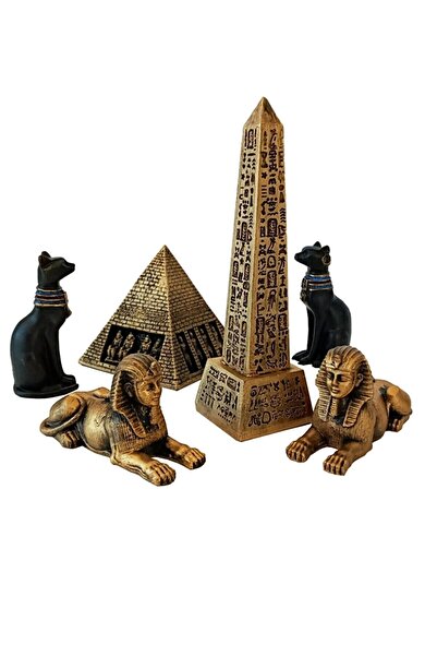 lina hediyelik Mısır Antik Biblo Set.bastet,sfenks,piramit,obelisk