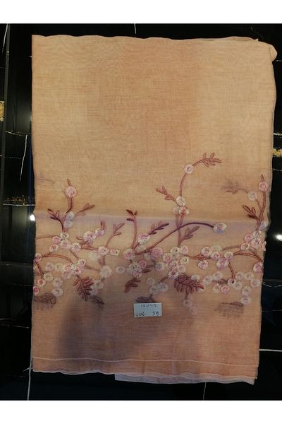 19V69 ITALIA Organza Embroidery Imported Silk Cotton Series with Shawl Hanger and Gift Set 90x200 Cm