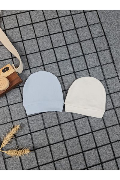 UmBaby 2-Piece Combed Cotton Baby Hat Newborn