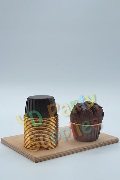 L'Opaline Brown Gold Metallic Muffin Cake Mold 25 Pieces 50x39