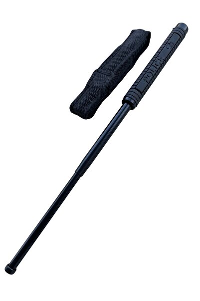 messaavm - Police Jop 50 Cm Kılıflı Siyah Teleskopik Jop Güvenlik Malzemesi