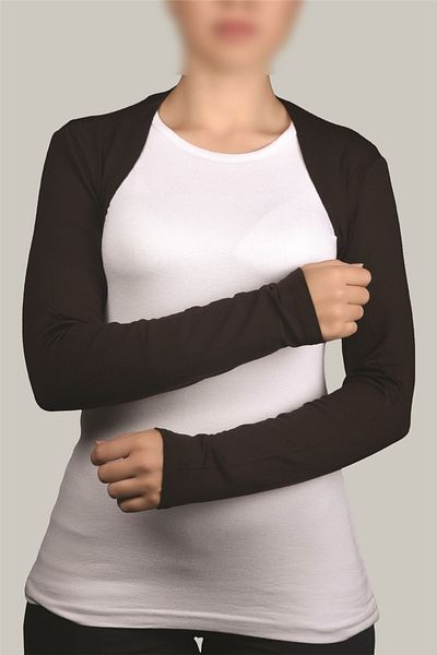 Altobeh Μακρυμάνικο Hijab Bolero - Σκούρο Καφέ