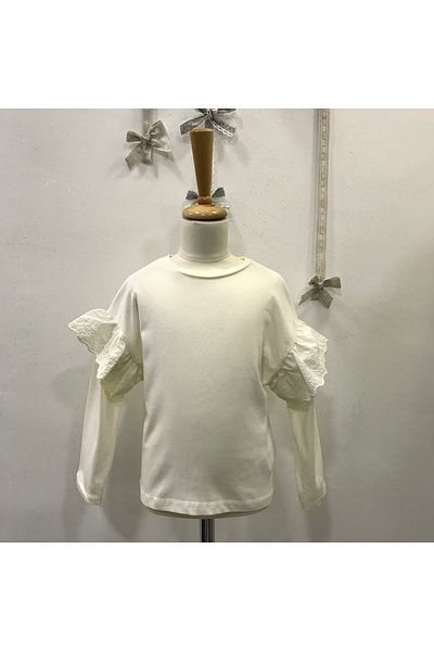 Çikoby Girl's T-Shirt with Lace Sleeves