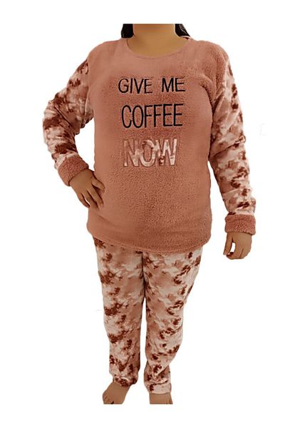 LİNOTTİ Plus Size Fleece Pajama Set
