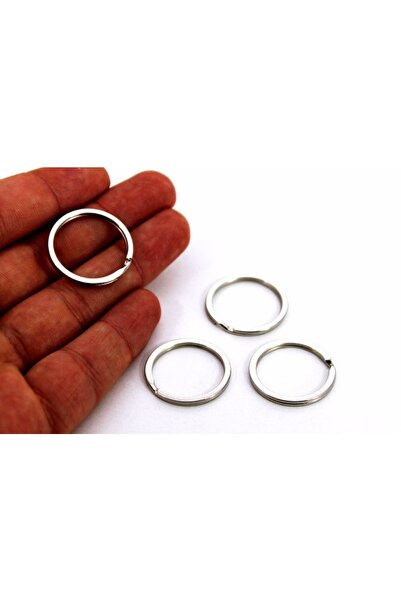 yfhobi 10 Adet - 25 Mm Nikel Kaplama Yuvarlak Ezme Anahtarlık Halkası