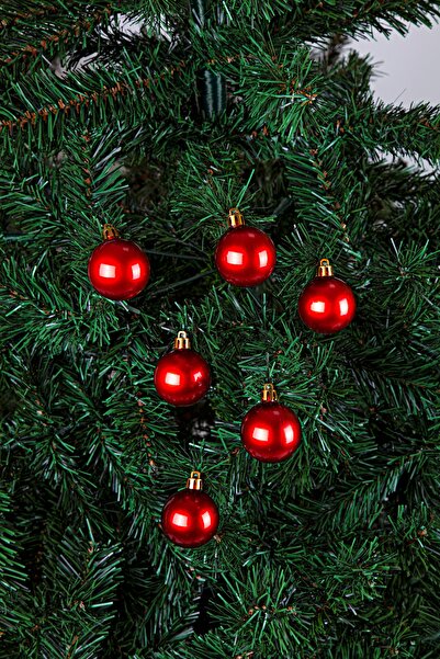 Waldern Комплект от 6 коледни топки, 4 см, червени