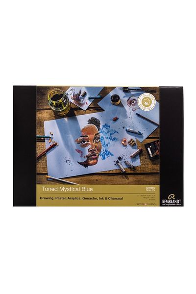 Rembrandt Caiet de pictură din hârtie tonată Mystic Blue A4 - Hârtie albastră - 50 coli