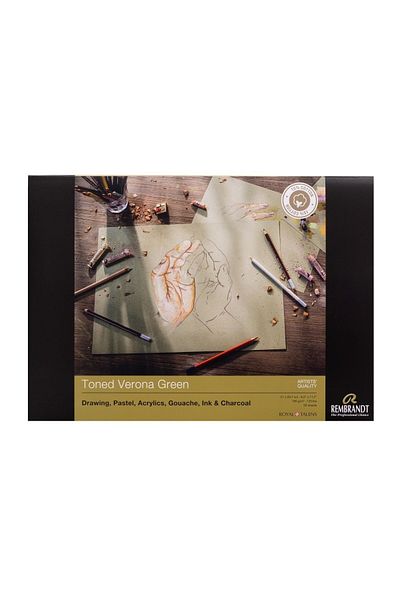 Rembrandt Toned Paper Picture Book Verona Green A4 - Green Paper - 50 Sheets
