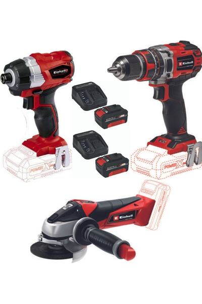 Einhell Te-ci 18 Bl Vidalama Te-cd 18/50 Li-i Bl Matkap Te-ag 18/115 Avuç Taşlama 2x4.0ah Set
