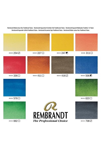 Rembrandt Profesyonel  Tüp Sulu Boya Seti Ahşap Kutu 12 Renk 5ml