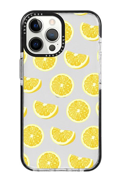 shoptocase Iphone 14 Pro Max Uyumlu Limonlar Tasarımlı Siyah Impact Telefon K...