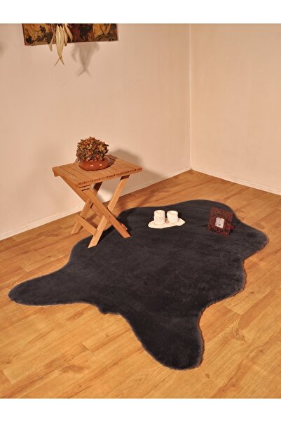 Tappeto Rex Tavşanı Dekoratif Tek Kafa Peluş Post Antrasit tüy Yüksekliği