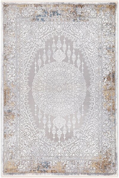 İpek Halı Erva 18118 200x300 Krem Gold Mavi Klasik Salon Halısı
