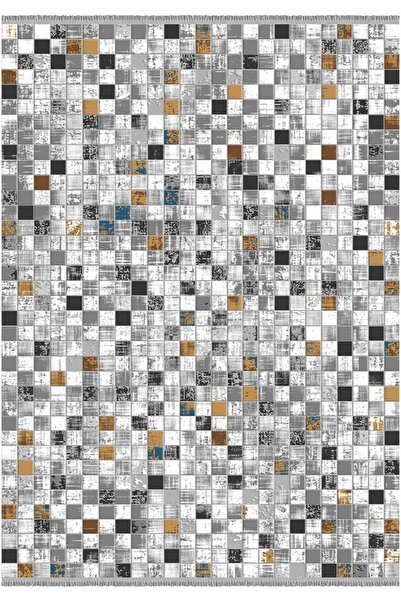 İpek Halı Erva 18108 200x300 Siyah Beyaz Vizon Modern Salon Halısı