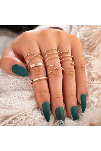 Ervalina 6-Piece Gold Color Design Set - Ring 1530 (2 Adjustable)