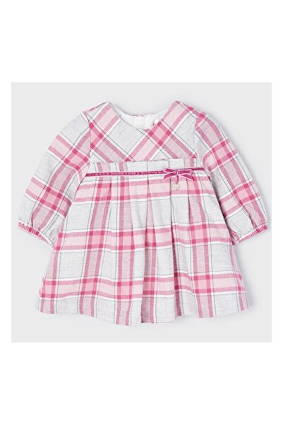 MAYORAL Ekoseli Elbise Pembe