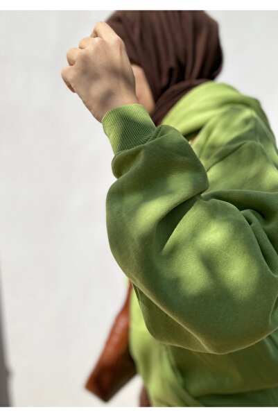 Tatlı Yeşil Basic Sweatshirt