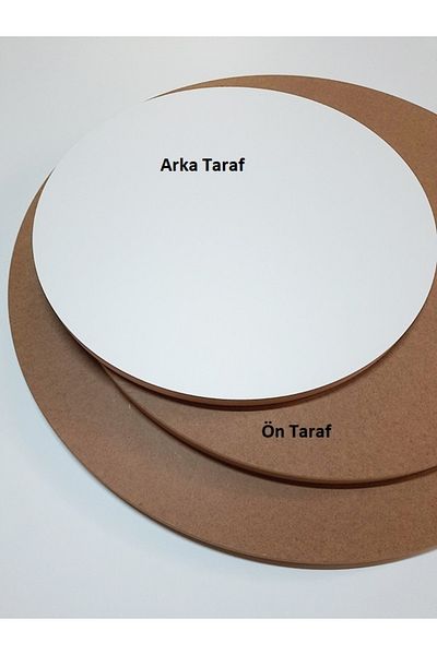 DFN WOOD 50 cm Round Mdf Plate - 18 mm White Raw Thickness Plate Back 1 Piece