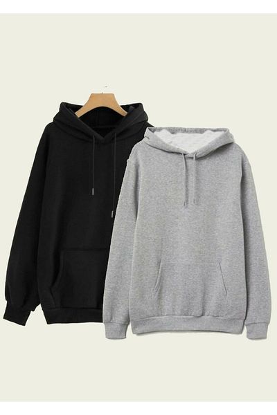 trendgar Trend Clothing Двойна унисекс Суичър с качулка и джоб с кенгуру Суитшърт с качулка