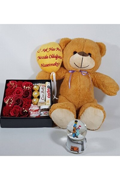 1001Hediye Bbspecial Sevgiliye Hediye Gül Kutusunda Ferrero Çikolata Büyük Ay...
