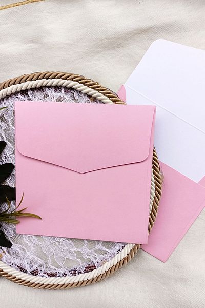 Dekorden 15x15 Cm Square Luxury Invitation Envelope - 100 Pieces
