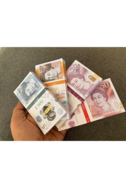 AYKAR HEDİYELİK 4 Decks Mixed 5-10-20-50 Sterling Banknote Pound Money Void C...