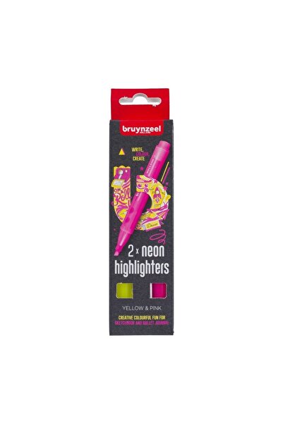 Bruynzeel Highlıghter Set Yellow/pink - Fluorescent Pen Set Yellow/pink