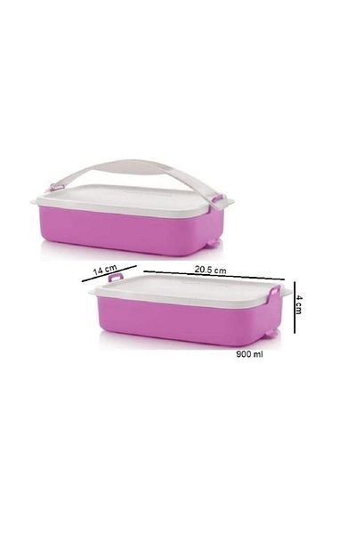 Tupperware Traveler Storage Container 2-Pack 900 Ml Lilac Rectangular Hsgl