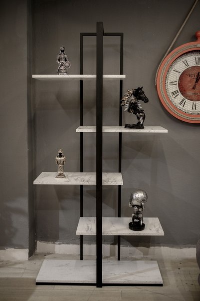 ATS Dekor Endüstriyel Tasarım 5 Katlı Kitaplık Kütüphane Ve Aksesuar Rafı