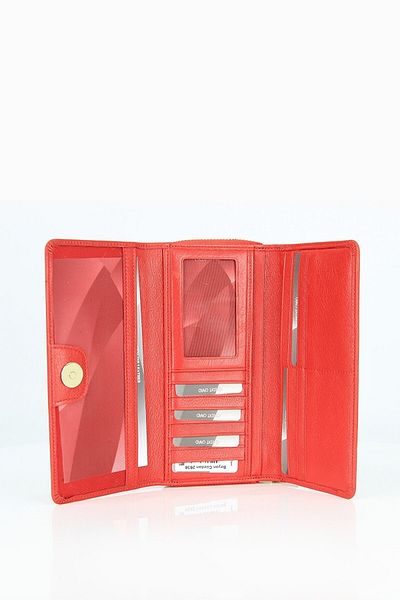 By Hakan Grande 2636 Жълт аксесоар Портфейл от 100% естествена кожа, червен
