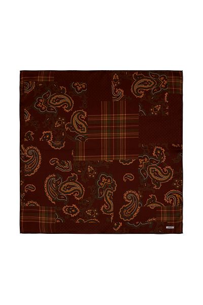 ipekevi Patchwork Patterned Silk Handkerchief Model 04