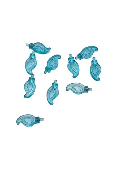 LEGO Original Accessory Moc Minifigure Minifigure Transparent Blue Small Fire 2 Pieces to Ship