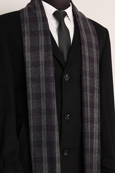 Esgue Plaid Purple Scarf & Camisole