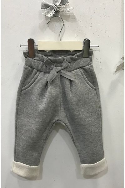 Çikoby Baby Girl Gray Glittered Tracksuit Bottom