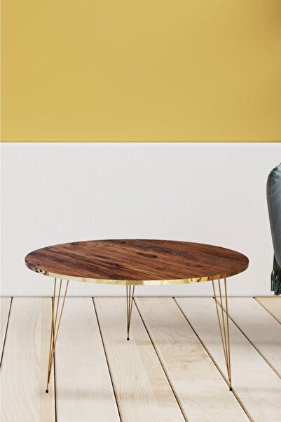 Victor Vallery Tekli Sehpa Ahşap Gold