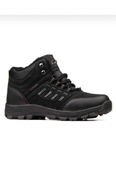 XStep Men's Black Winter Non-Slip Daily Trekking Sports Boots