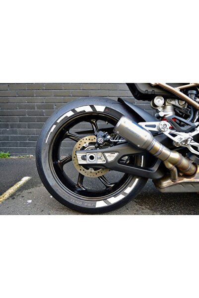 bombtire 4 Adet Motorsiklet Beyaz Lastik Yanağı Stiker Scooter Bisiklet Grubu...