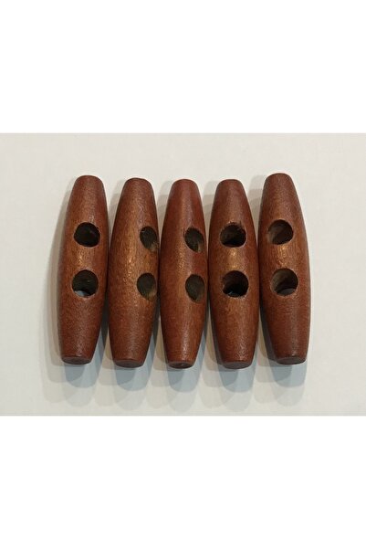 Öztürk Wooden Shepherd Button. 5cm Pkt of 5. Tan.