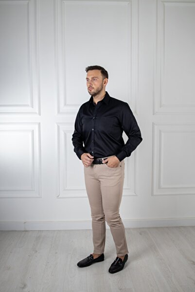 Sarar Elvio Co Cepli Regular Fit Siyah Gömlek