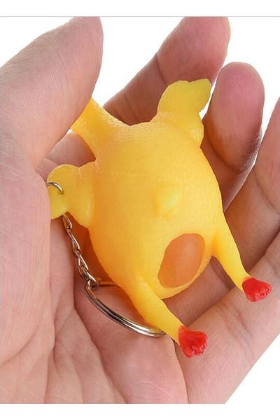 RoseRoi Squishy Laying Eggs Chicken Keychain Bag And Wallet Ornament