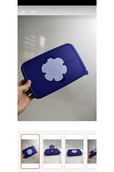 Tupperware Wet Wipes Box Navy Blue 650 ml