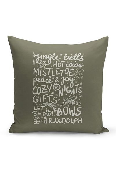Filamente New Year Christmas Pattern Double Sided Digital Printed Throw Pillow Cover