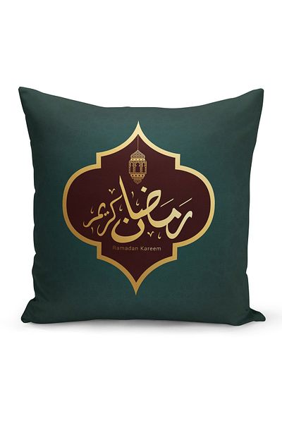 Filamente Ramadan Special Patterned Double Sided Digital Printed Throw Pillow Cover