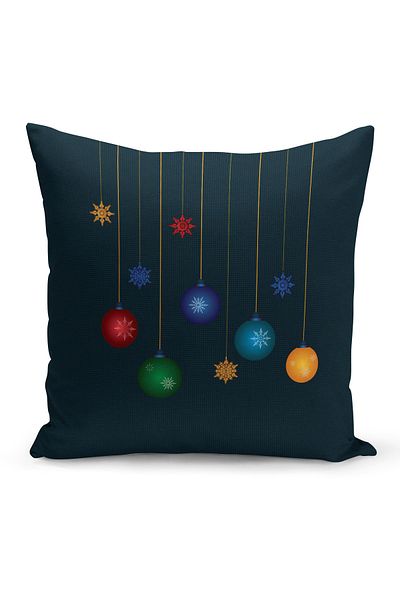 Filamente New Year Christmas Pattern Double Sided Digital Printed Throw Pillow Cover