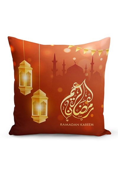 Filamente Ramadan Special Patterned Double Sided Digital Printed Throw Pillow Cover