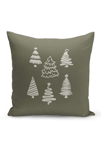 Filamente New Year Christmas Pattern Double Sided Digital Printed Throw Pillow Cover