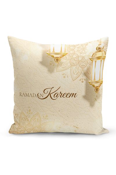 Filamente Ramadan Special Patterned Double Sided Digital Printed Throw Pillow Cover