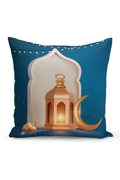 Filamente Husă de pernă cu model special Ramadan, imprimată digitală, cu două fețe