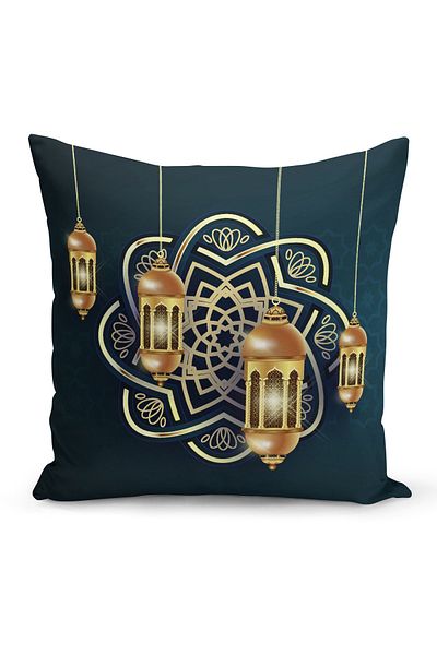 Filamente Ramadan Special Patterned Double Sided Digital Printed Throw Pillow Cover